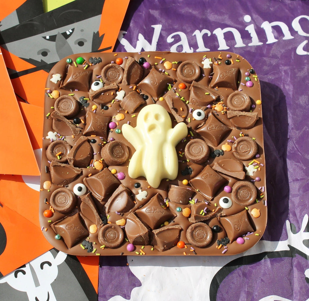 Extra Large Halloween Chocolate Slab: Belgian Milk Chocolate with Toppings