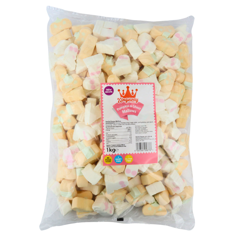Pumpkin & Ghost Mallows 1kg Bag