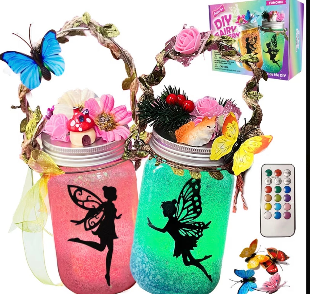 Creative DIY Fairy Lantern Craft Kit, Remote Control Mason Jar Fairy Light, Handmade