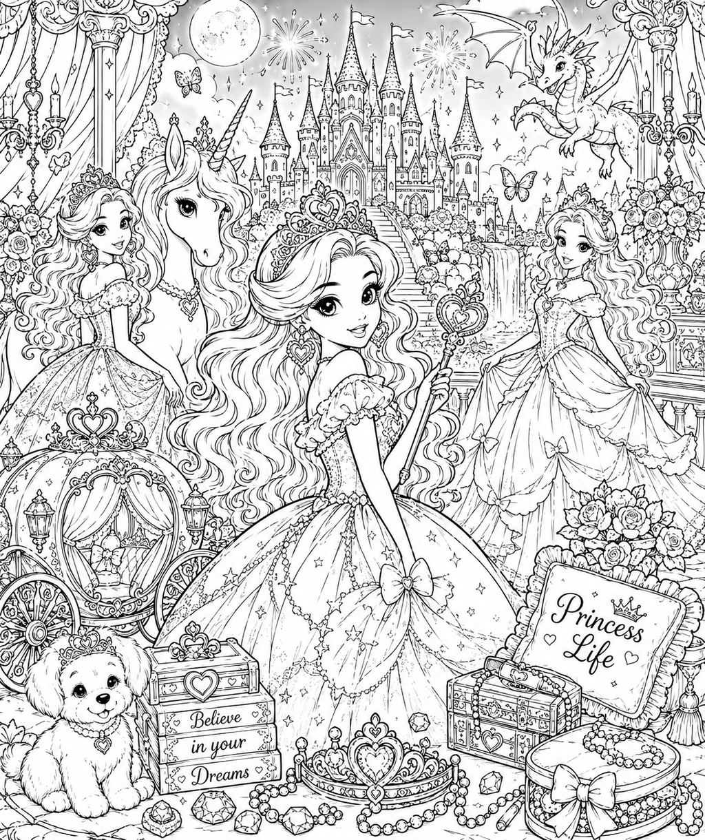 Princess colouring book