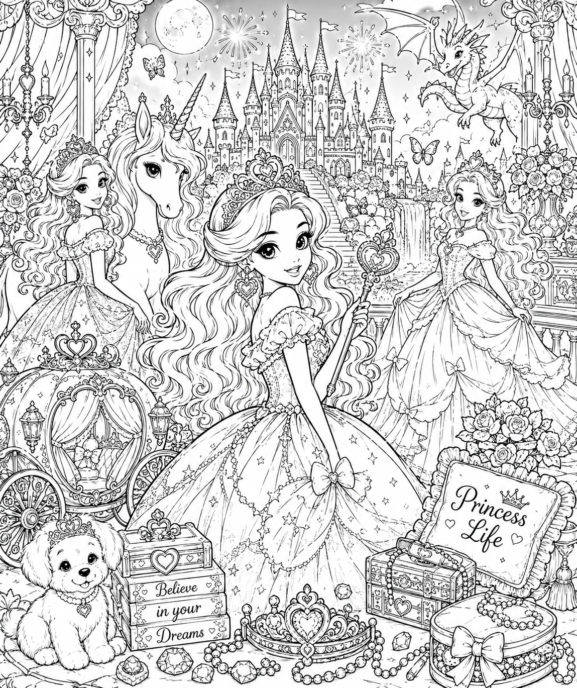 Princess colouring book
