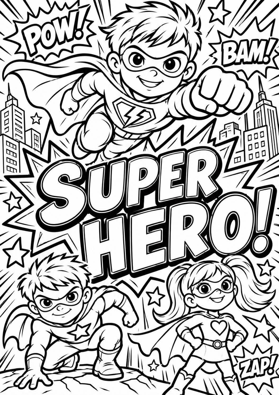 Super hero colouring book