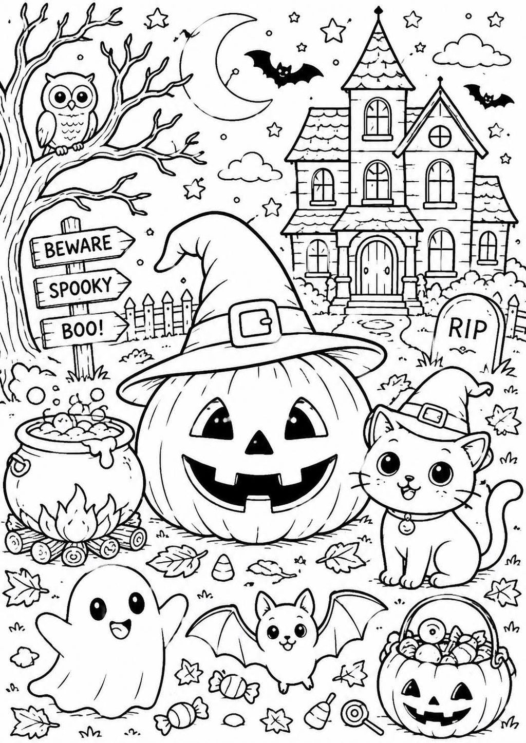 Halloween colouring book