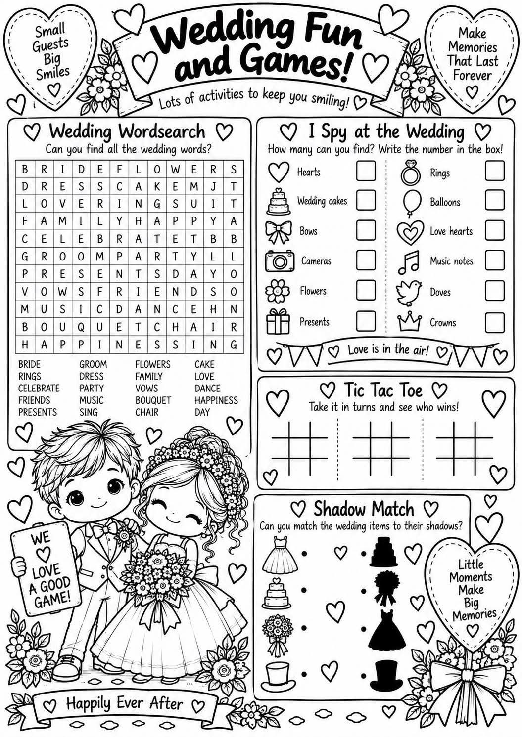 Kids wedding activity pack