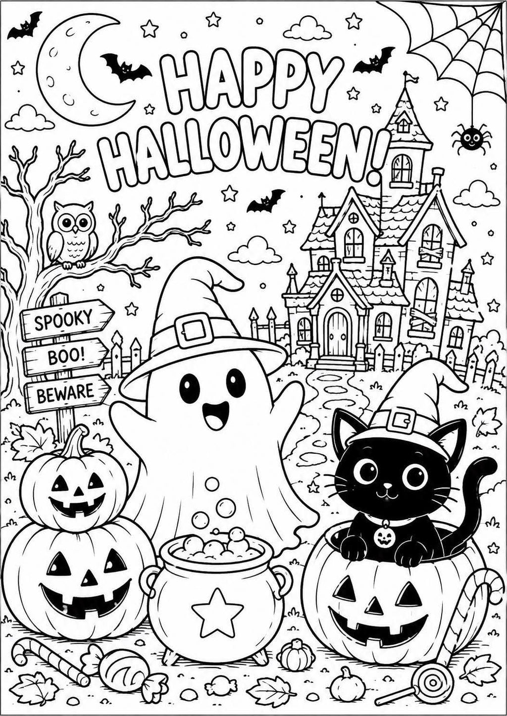 Halloween colouring book