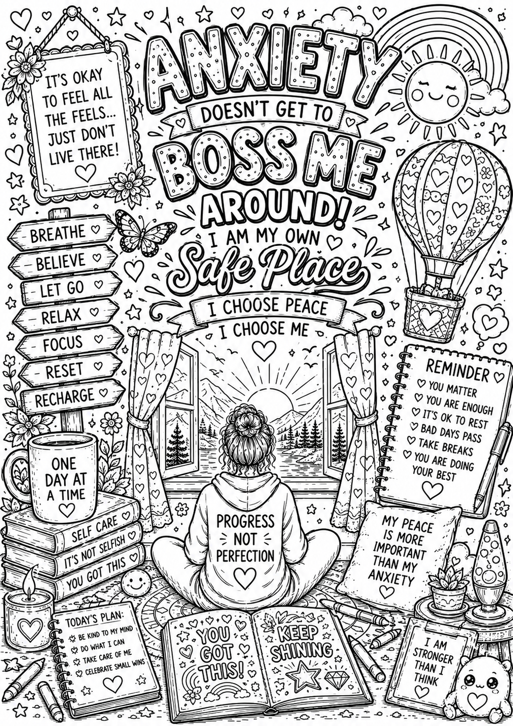 Anxiety colouring book