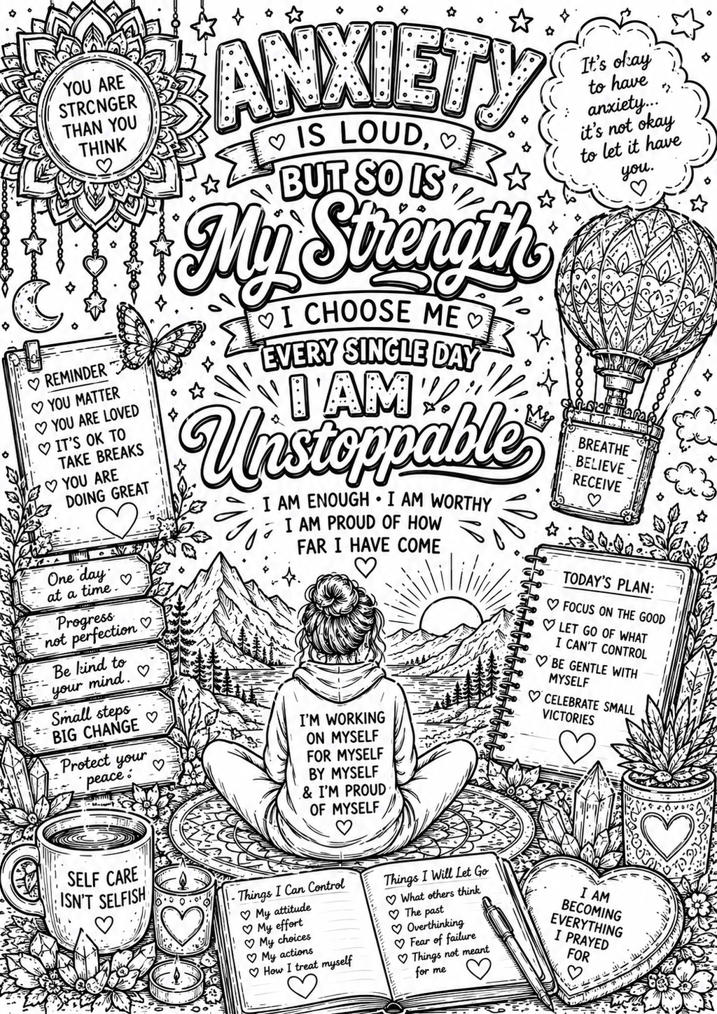Anxiety colouring book