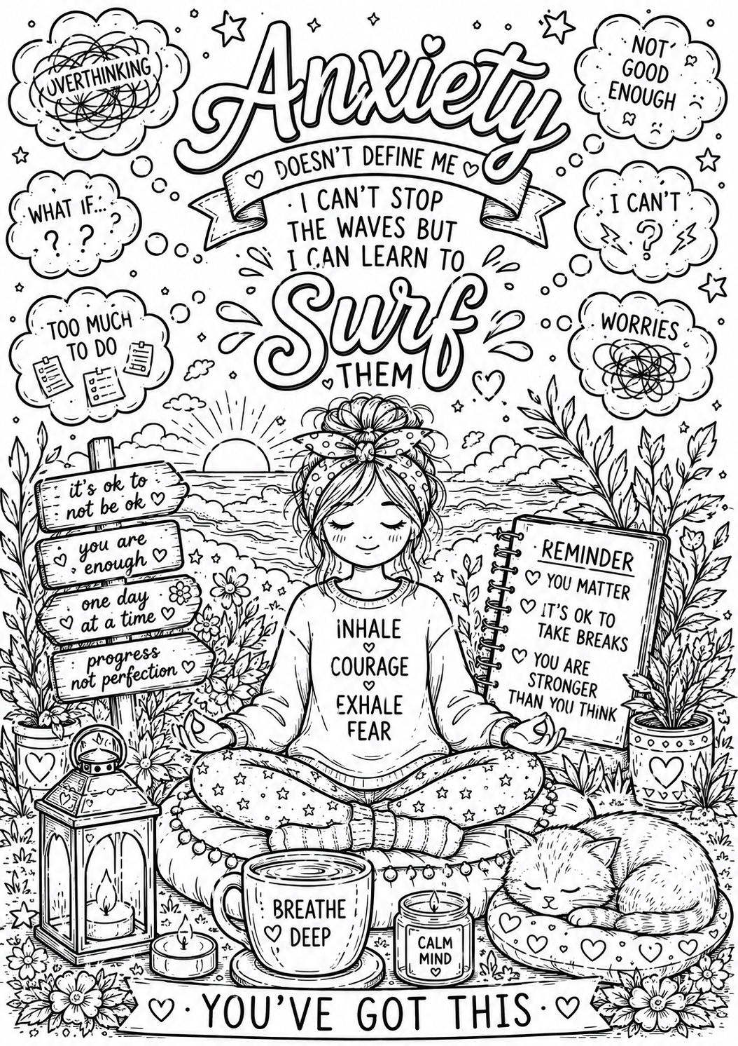 Anxiety colouring book
