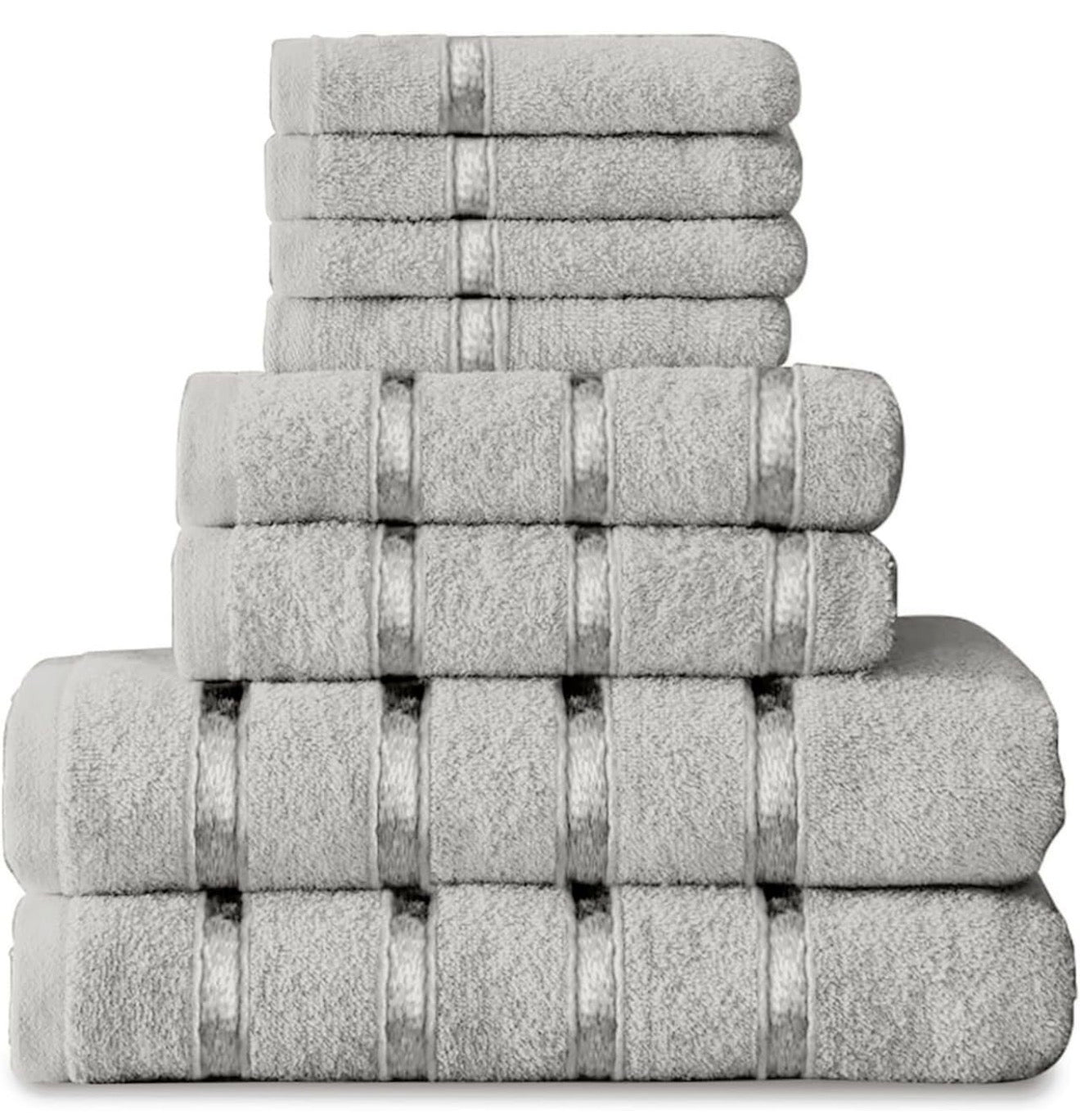 8 Piece Egyptian Cotton Towels - Quick Dry Highly Absorbent Bathroom Towel Bale - (4 Face Towel + 2 Hand Towel + 2 Bath Towel)