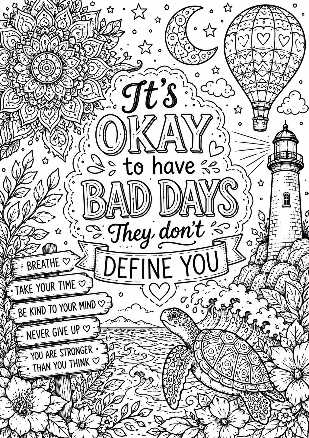 Anxiety colouring book