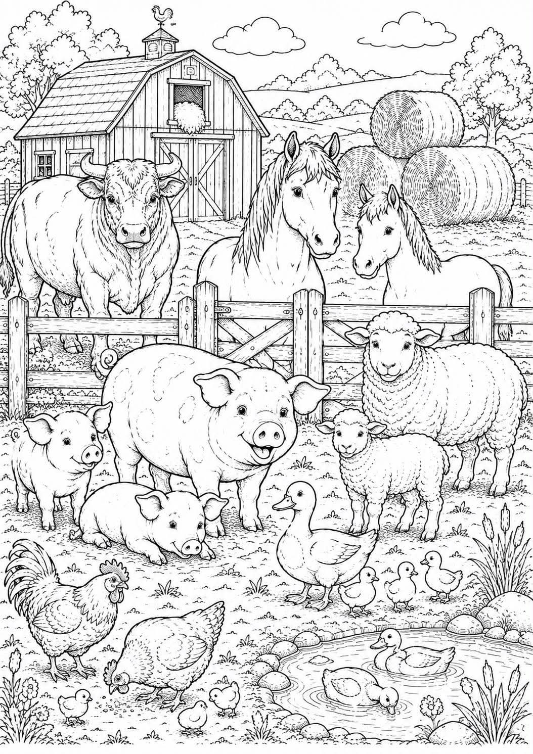Animal farm colouring book