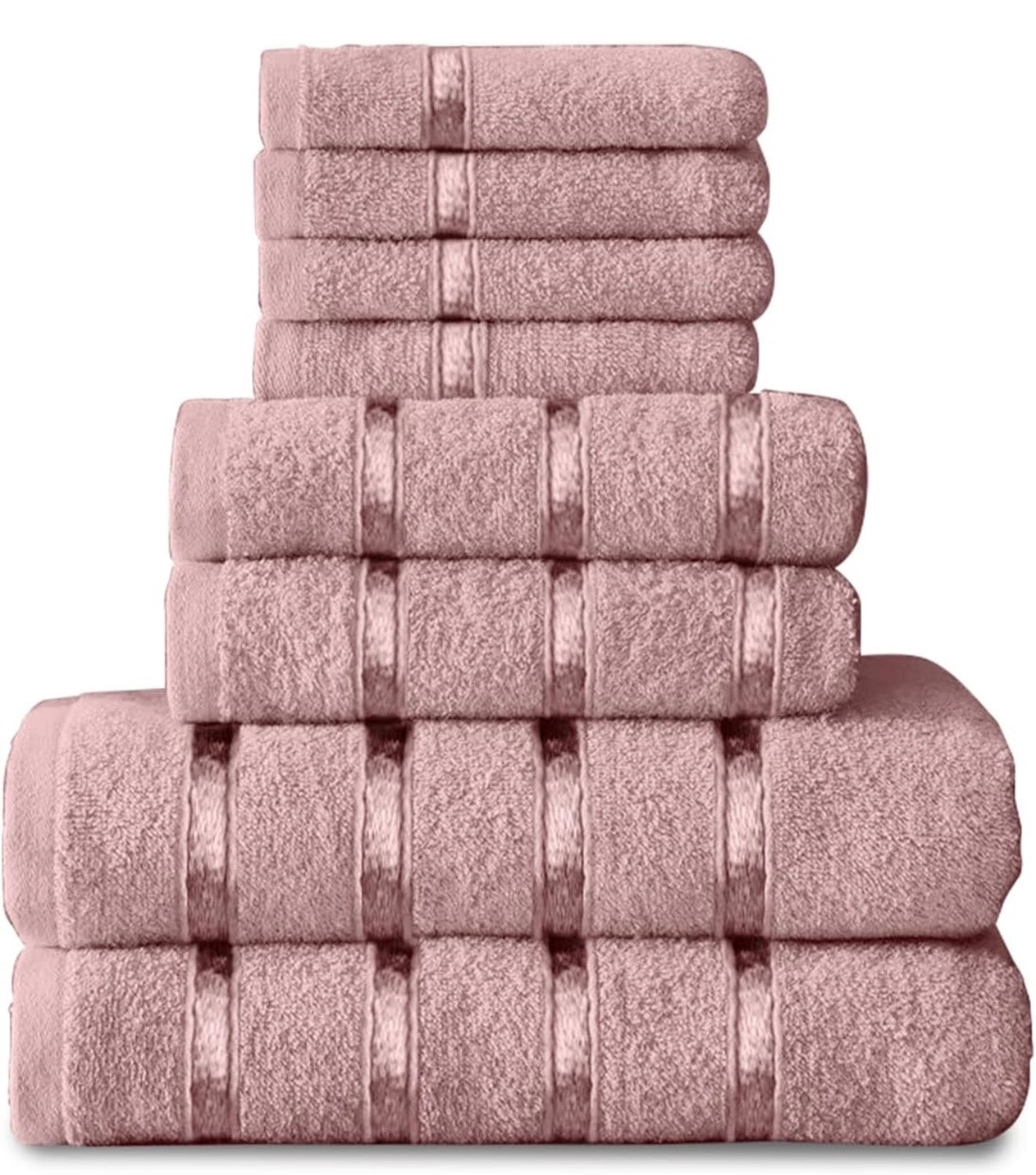 8 Piece Egyptian Cotton Towels - Quick Dry Highly Absorbent Bathroom Towel Bale - (4 Face Towel + 2 Hand Towel + 2 Bath Towel)