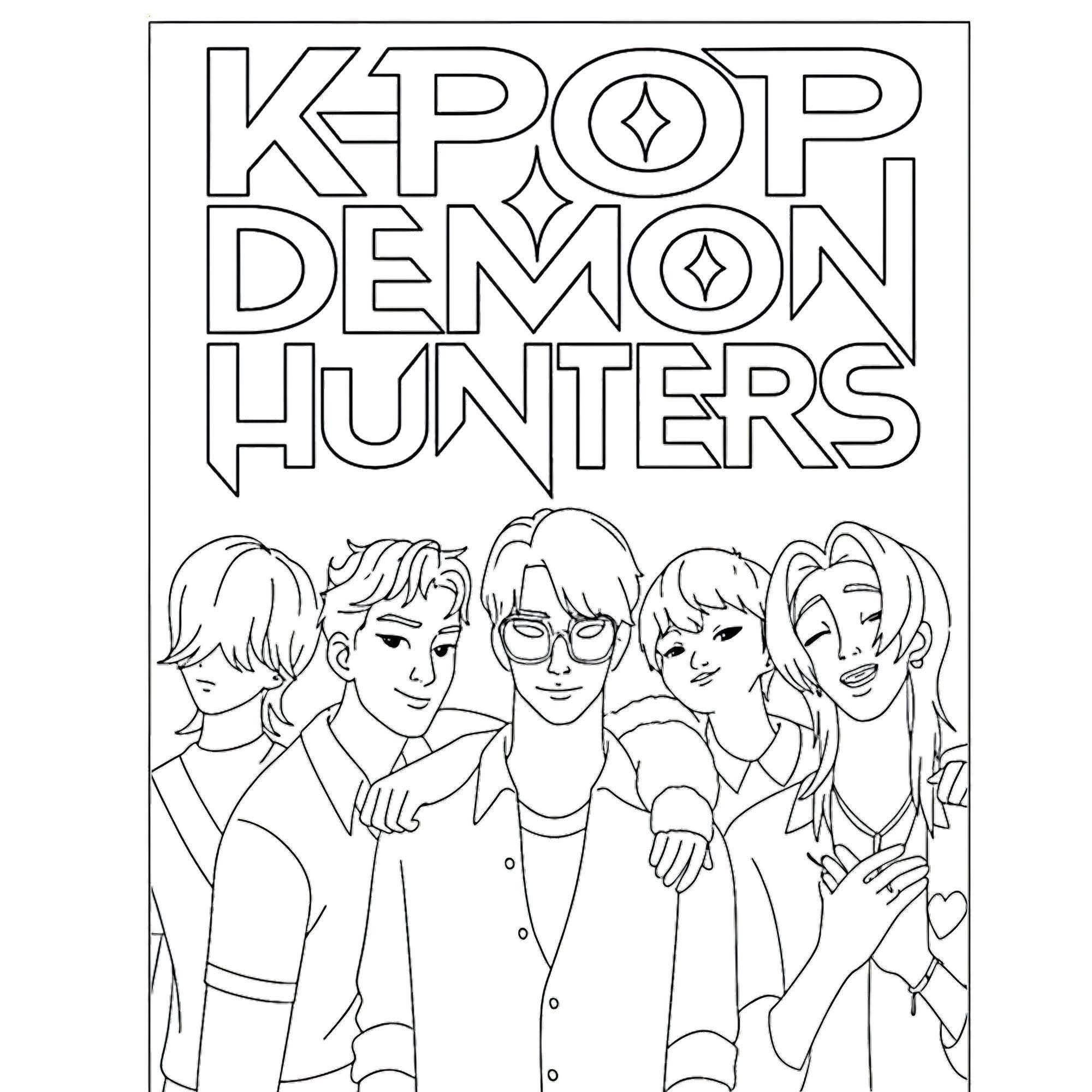 K-pop deman hunters colouring book