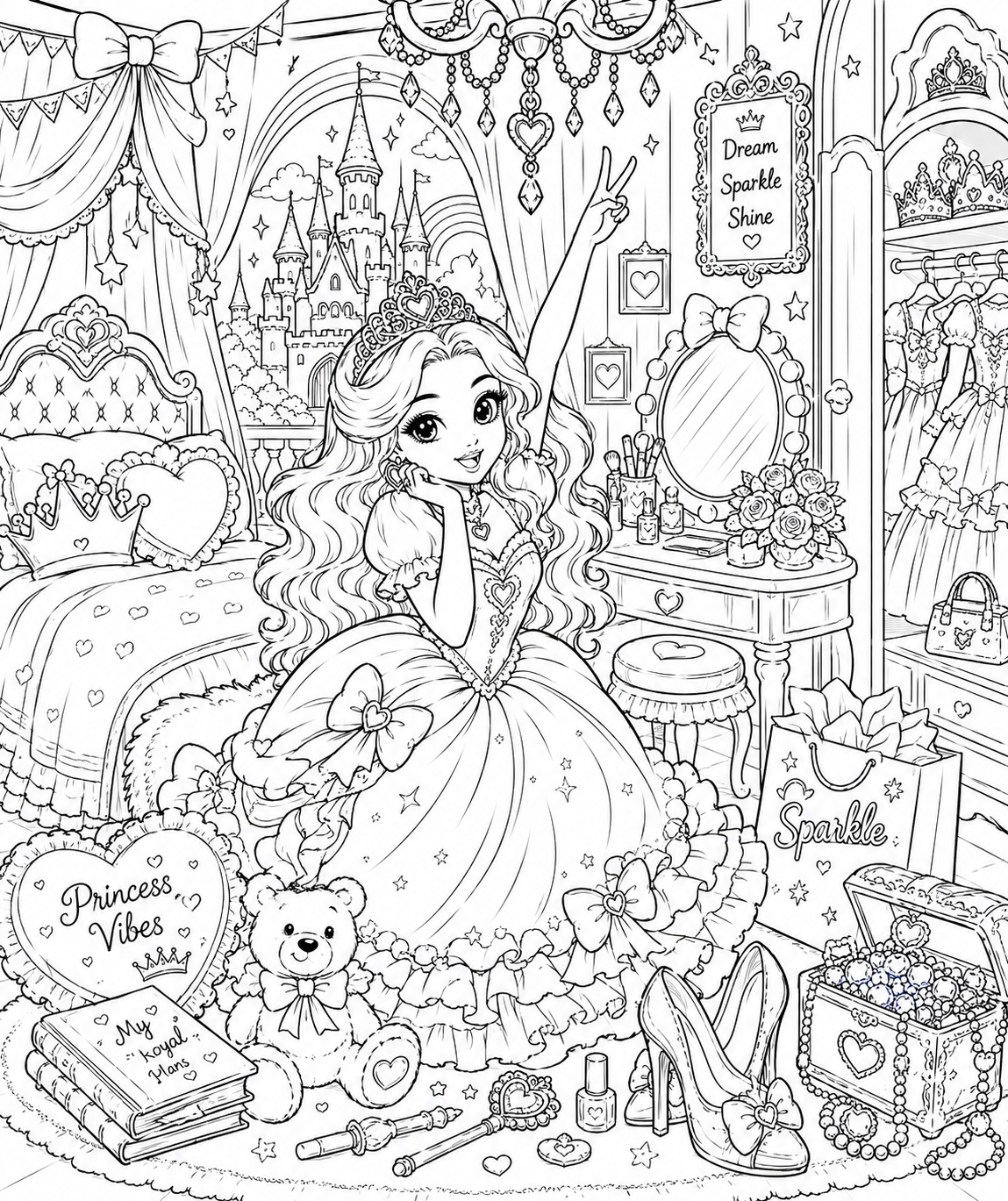 Princess colouring book