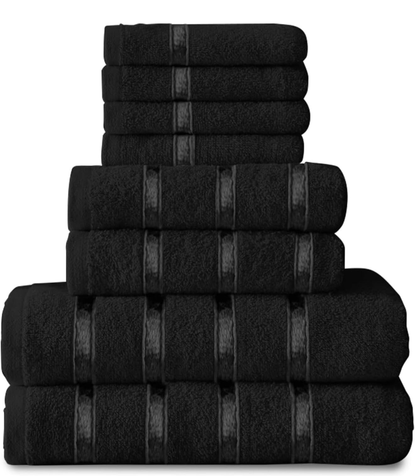 8 Piece Egyptian Cotton Towels - Quick Dry Highly Absorbent Bathroom Towel Bale - (4 Face Towel + 2 Hand Towel + 2 Bath Towel)