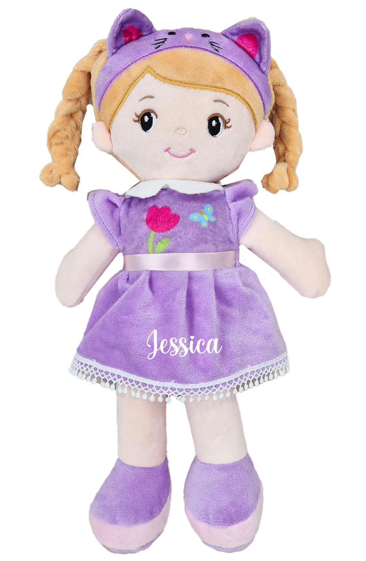 Personalised Rag Doll - Baby Girl Soft and Cuddly Princess Ragdoll