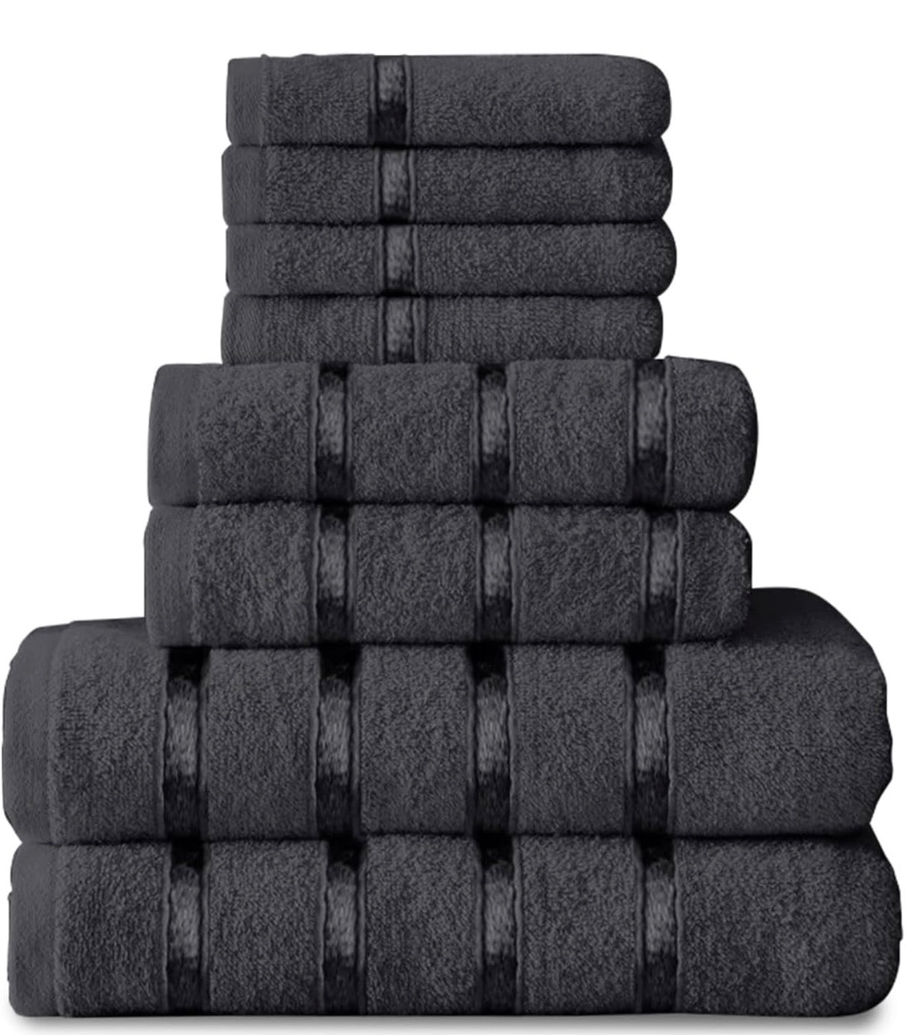 8 Piece Egyptian Cotton Towels - Quick Dry Highly Absorbent Bathroom Towel Bale - (4 Face Towel + 2 Hand Towel + 2 Bath Towel)