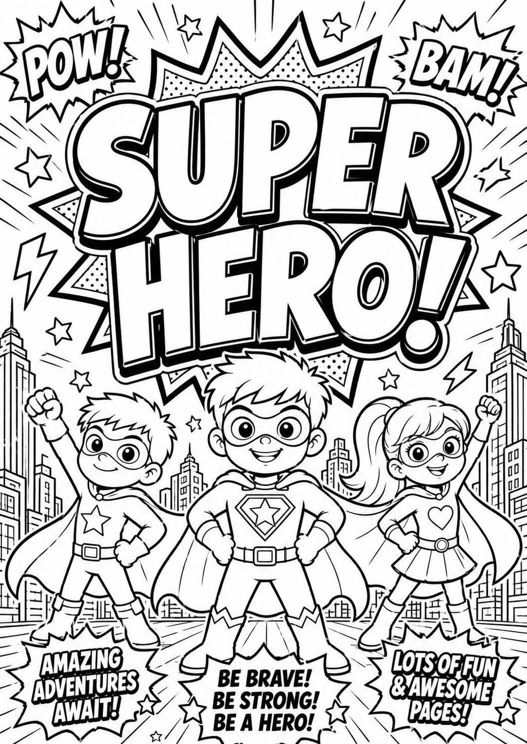 Super hero colouring book