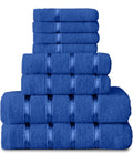 8 Piece Egyptian Cotton Towels - Quick Dry Highly Absorbent Bathroom Towel Bale - (4 Face Towel + 2 Hand Towel + 2 Bath Towel)