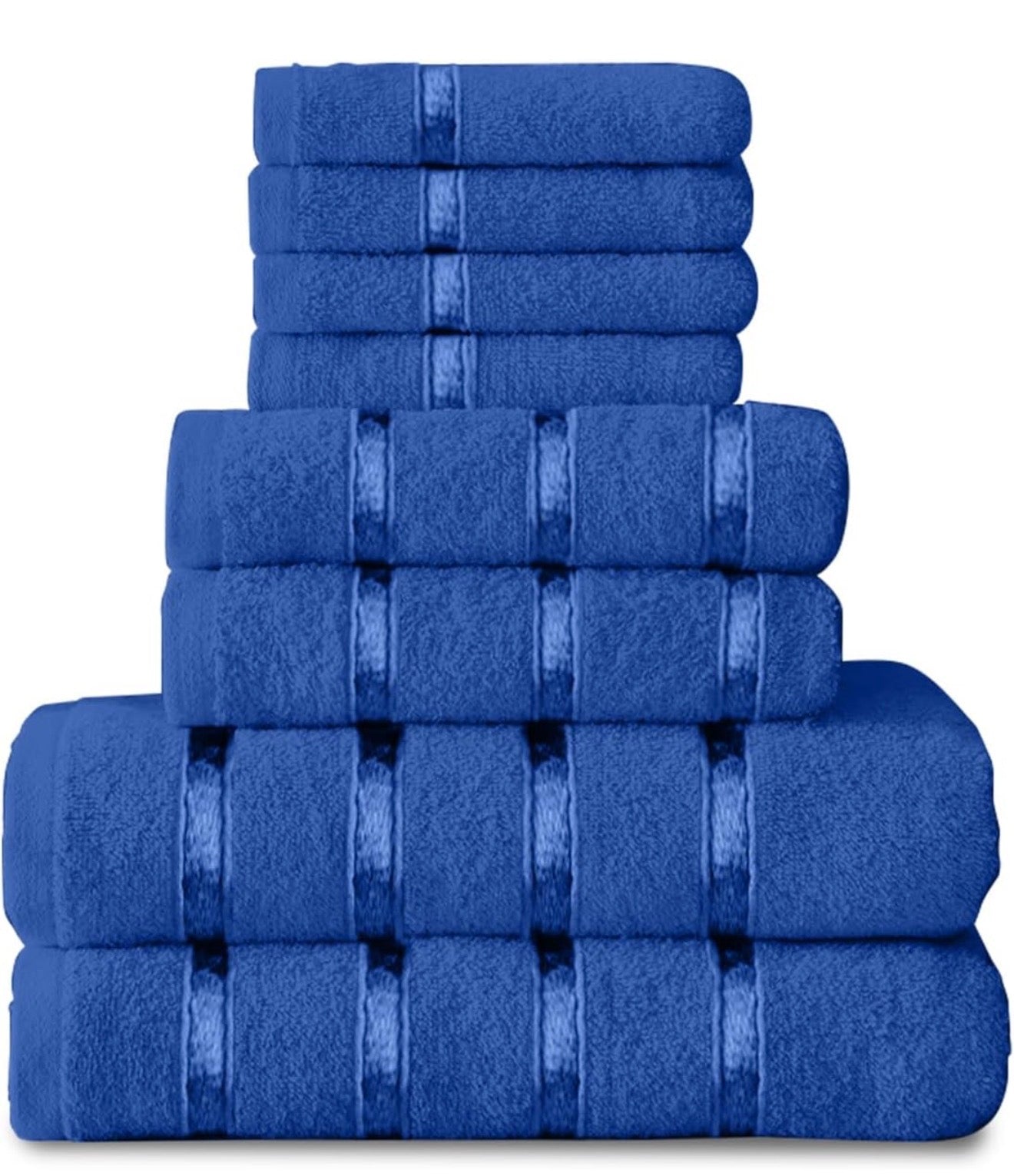 8 Piece Egyptian Cotton Towels - Quick Dry Highly Absorbent Bathroom Towel Bale - (4 Face Towel + 2 Hand Towel + 2 Bath Towel)