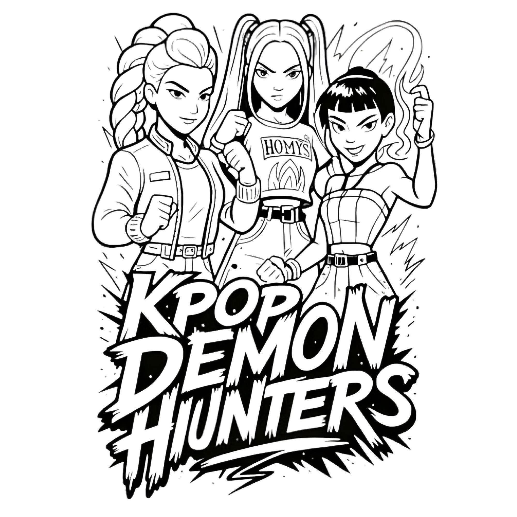 K-pop deman hunters colouring book