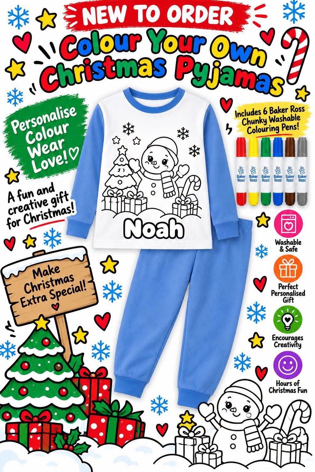 COLOUR YOUR OWN CHRISTMAS PYJAMAS