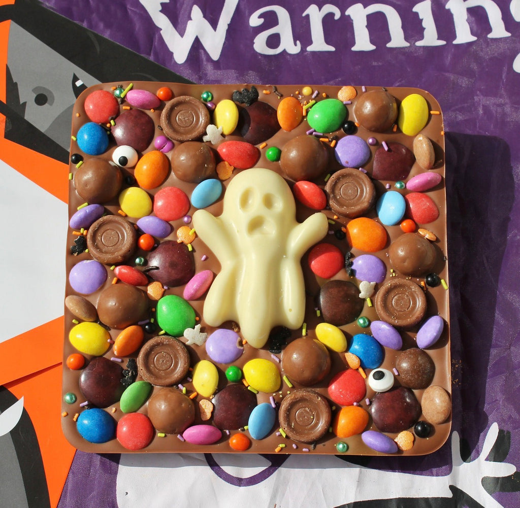 Extra Large Halloween Chocolate Slab: Belgian Milk Chocolate with Toppings