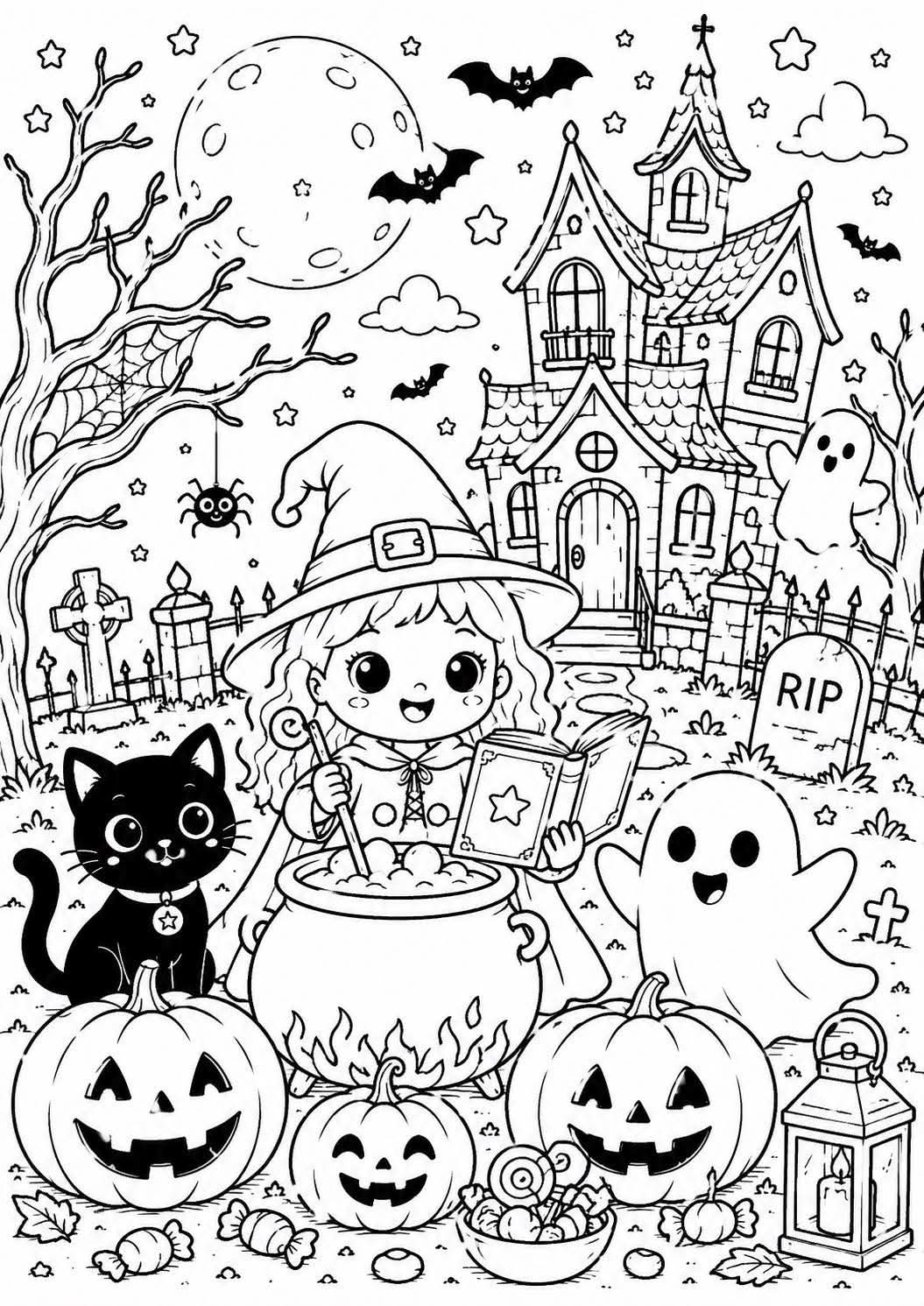 Halloween colouring book