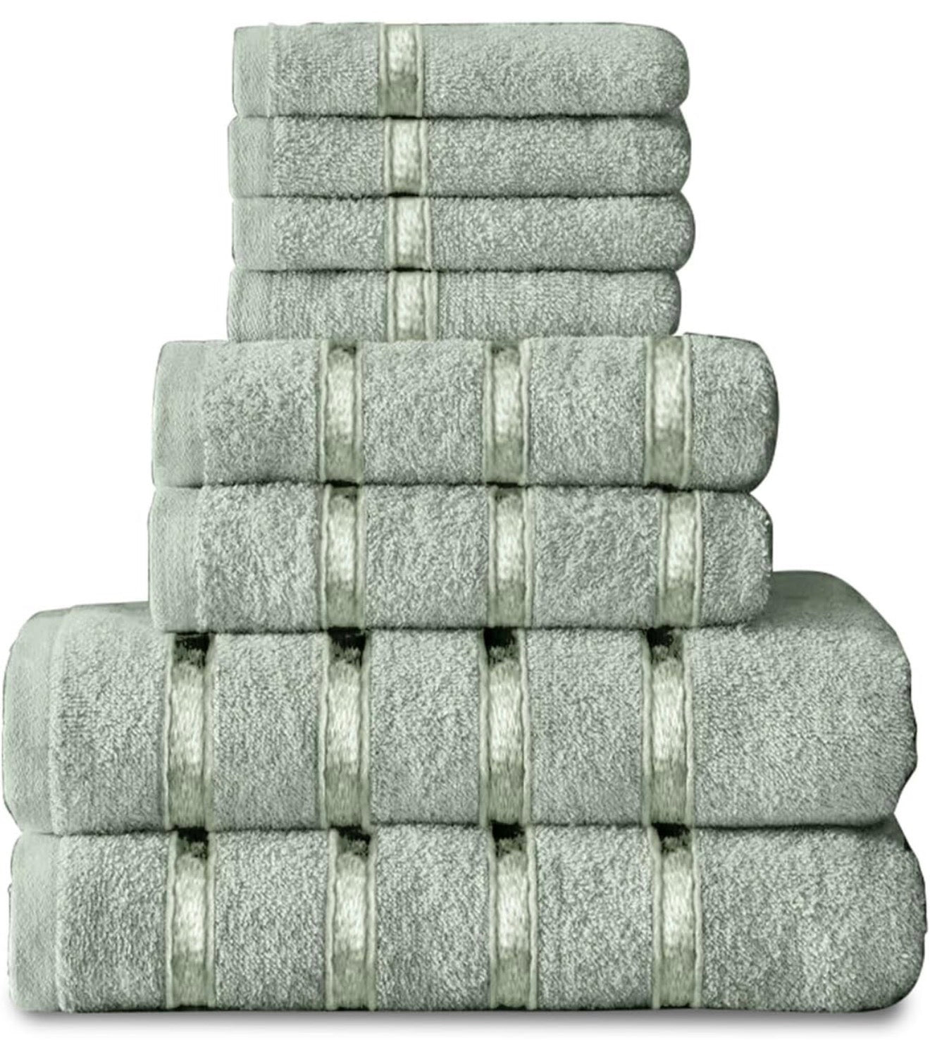 8 Piece Egyptian Cotton Towels - Quick Dry Highly Absorbent Bathroom Towel Bale - (4 Face Towel + 2 Hand Towel + 2 Bath Towel)