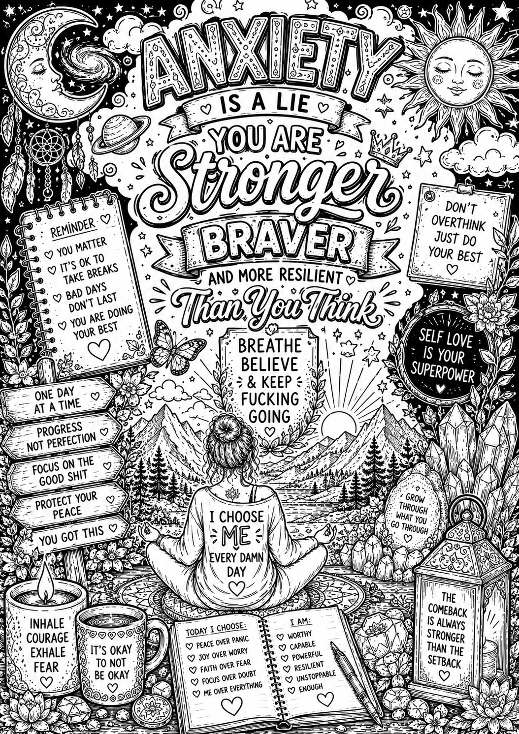 Anxiety colouring book