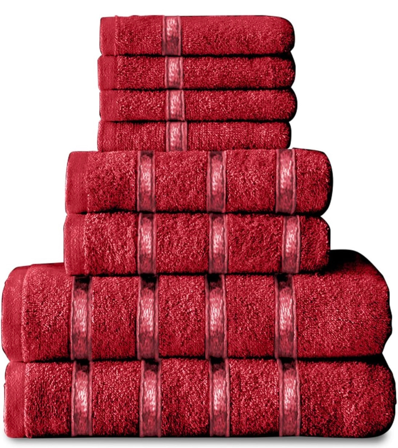 8 Piece Egyptian Cotton Towels - Quick Dry Highly Absorbent Bathroom Towel Bale - (4 Face Towel + 2 Hand Towel + 2 Bath Towel)