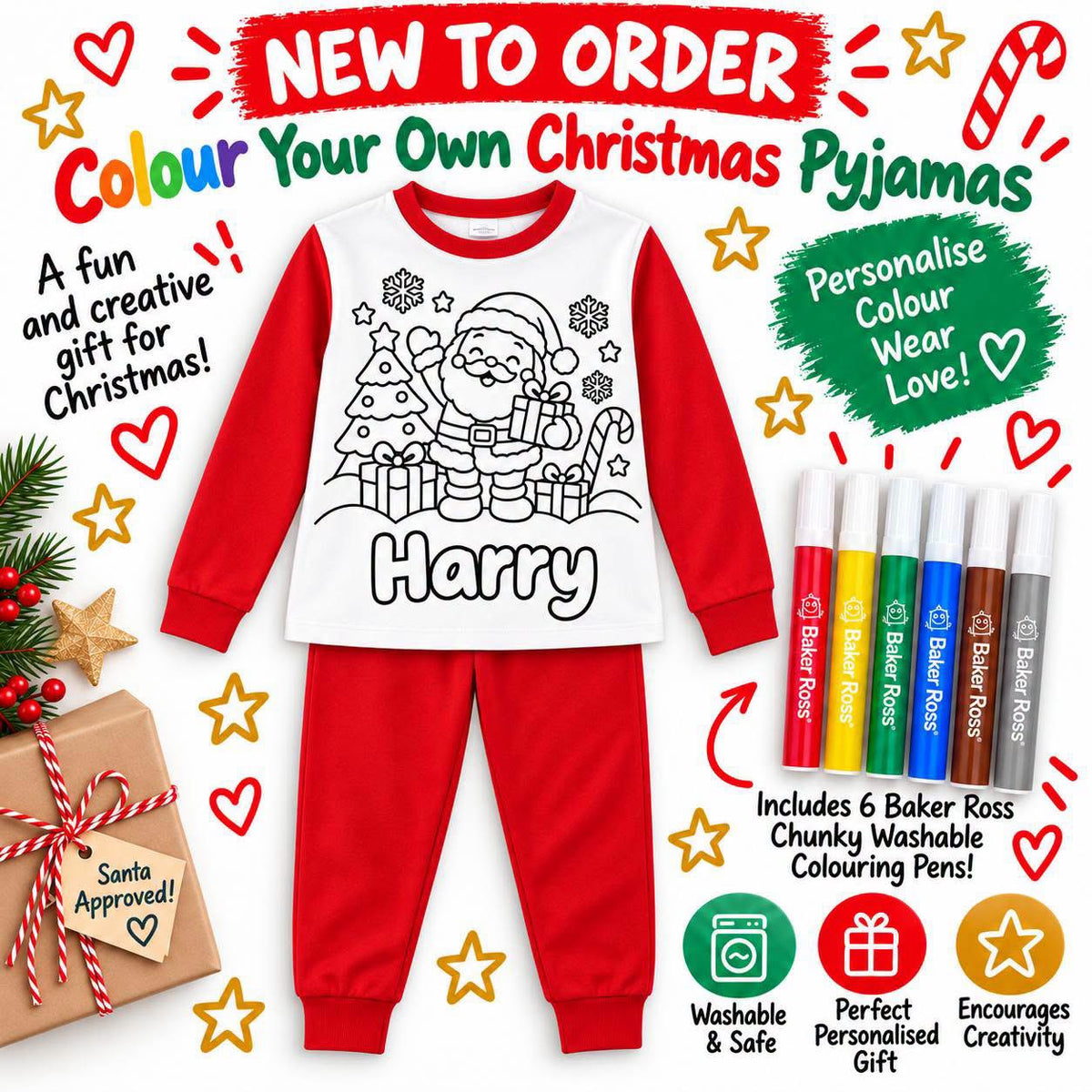 COLOUR YOUR OWN CHRISTMAS PYJAMAS