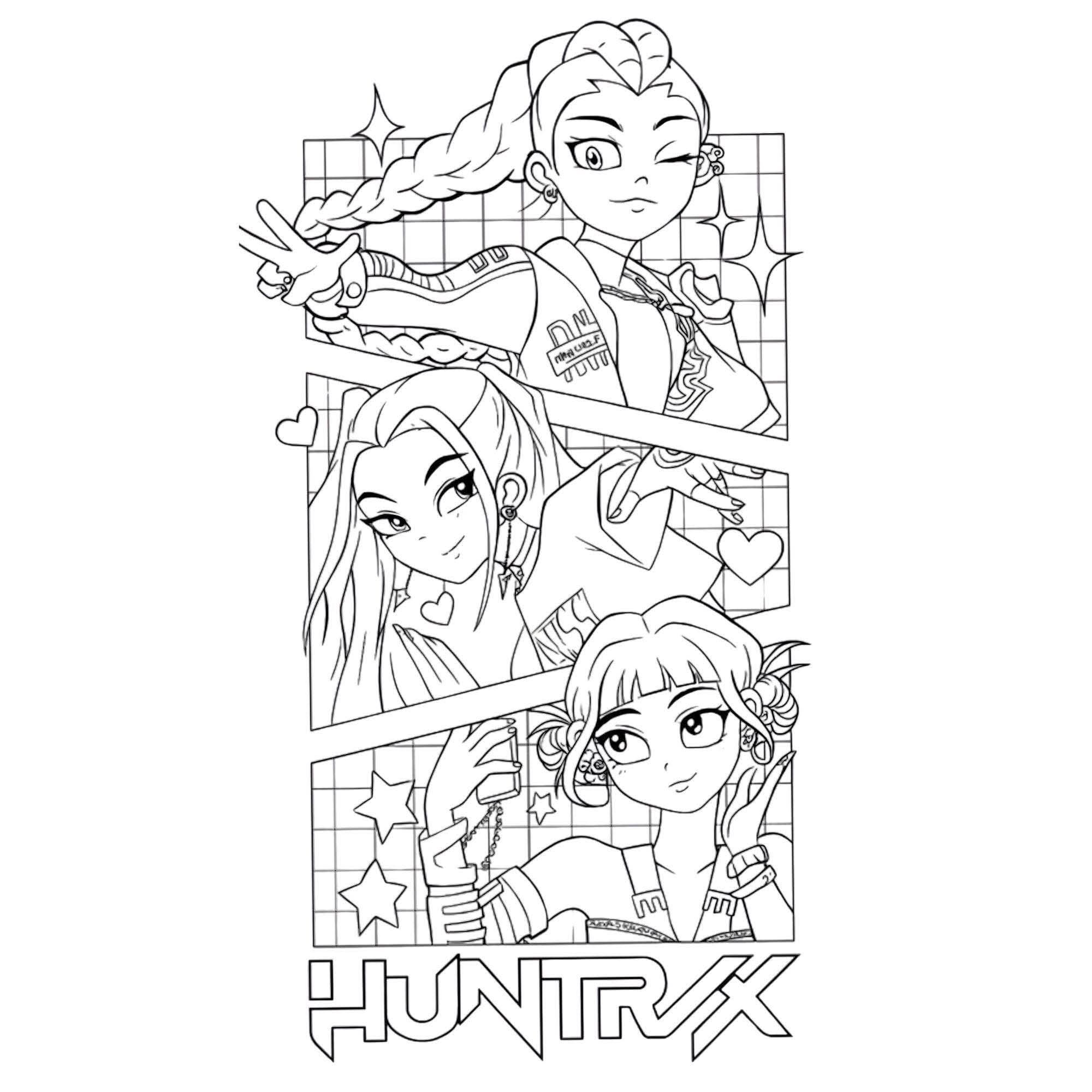 K-pop deman hunters colouring book