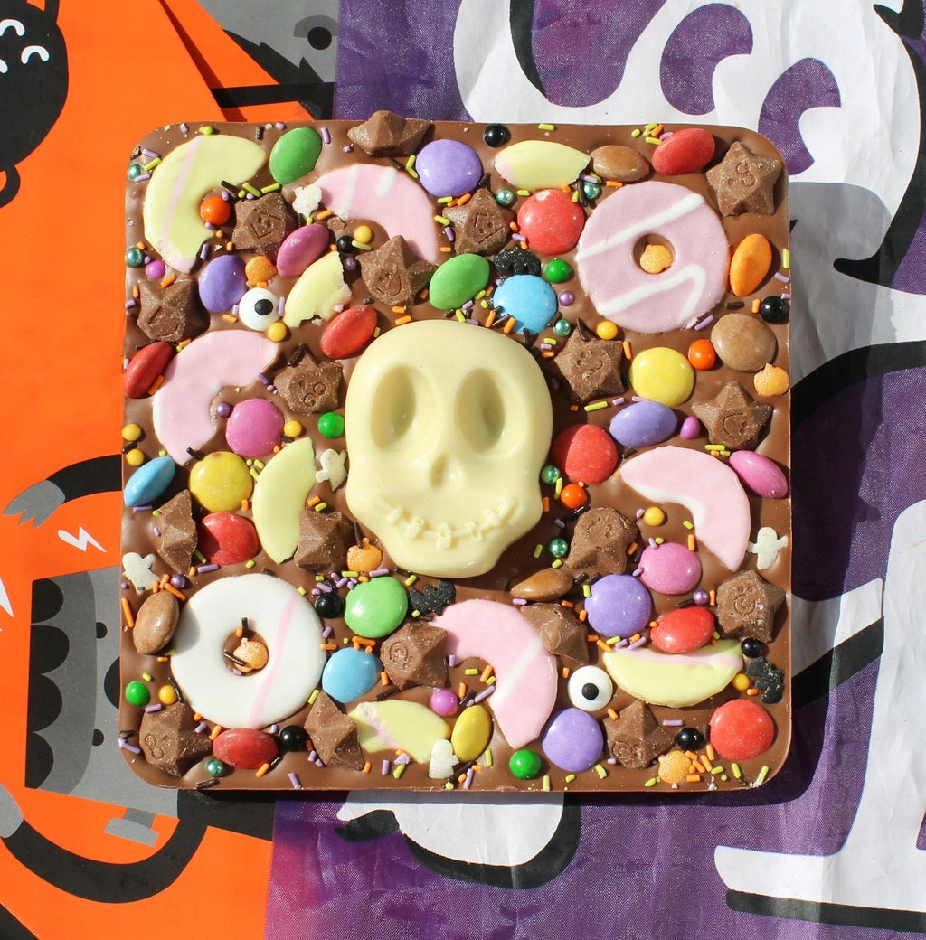 Extra Large Halloween Chocolate Slab: Belgian Milk Chocolate with Toppings
