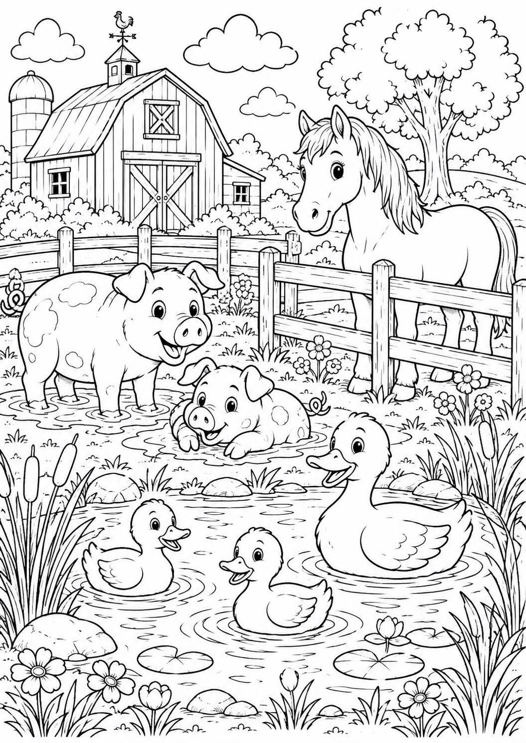 Animal farm colouring book