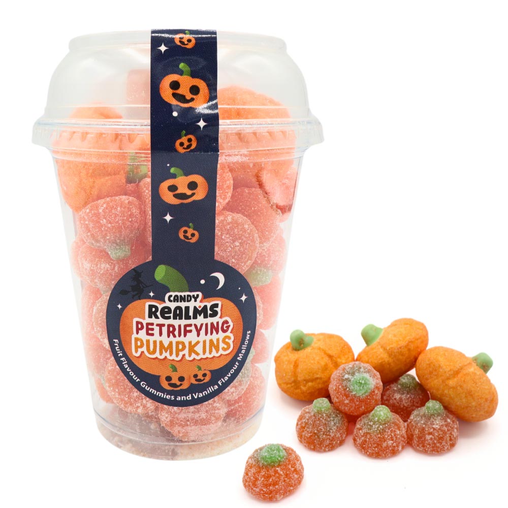 Candy Realms Petrifying Pumpkins Candy Cup - 8 x 230g Cups