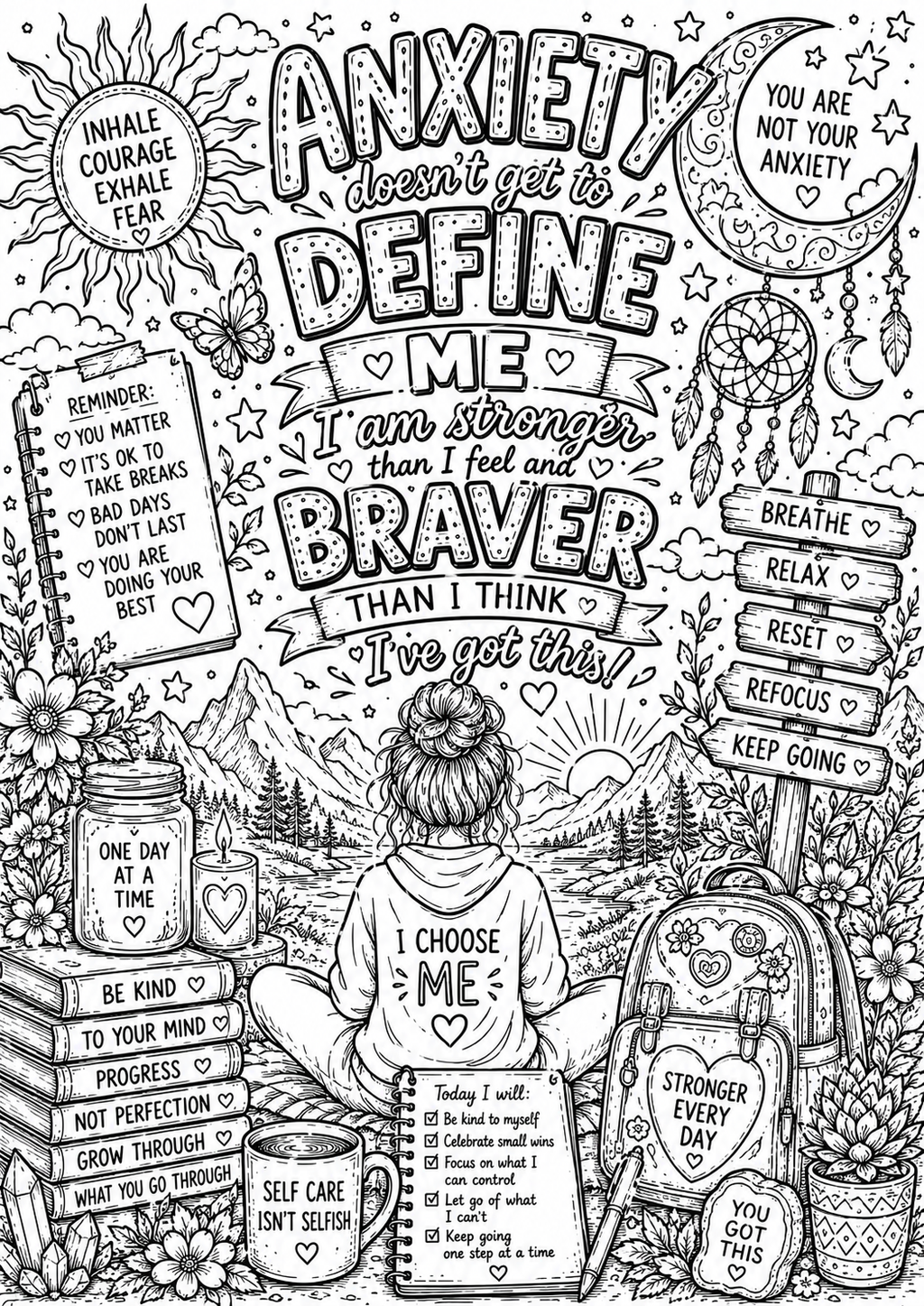 Anxiety colouring book