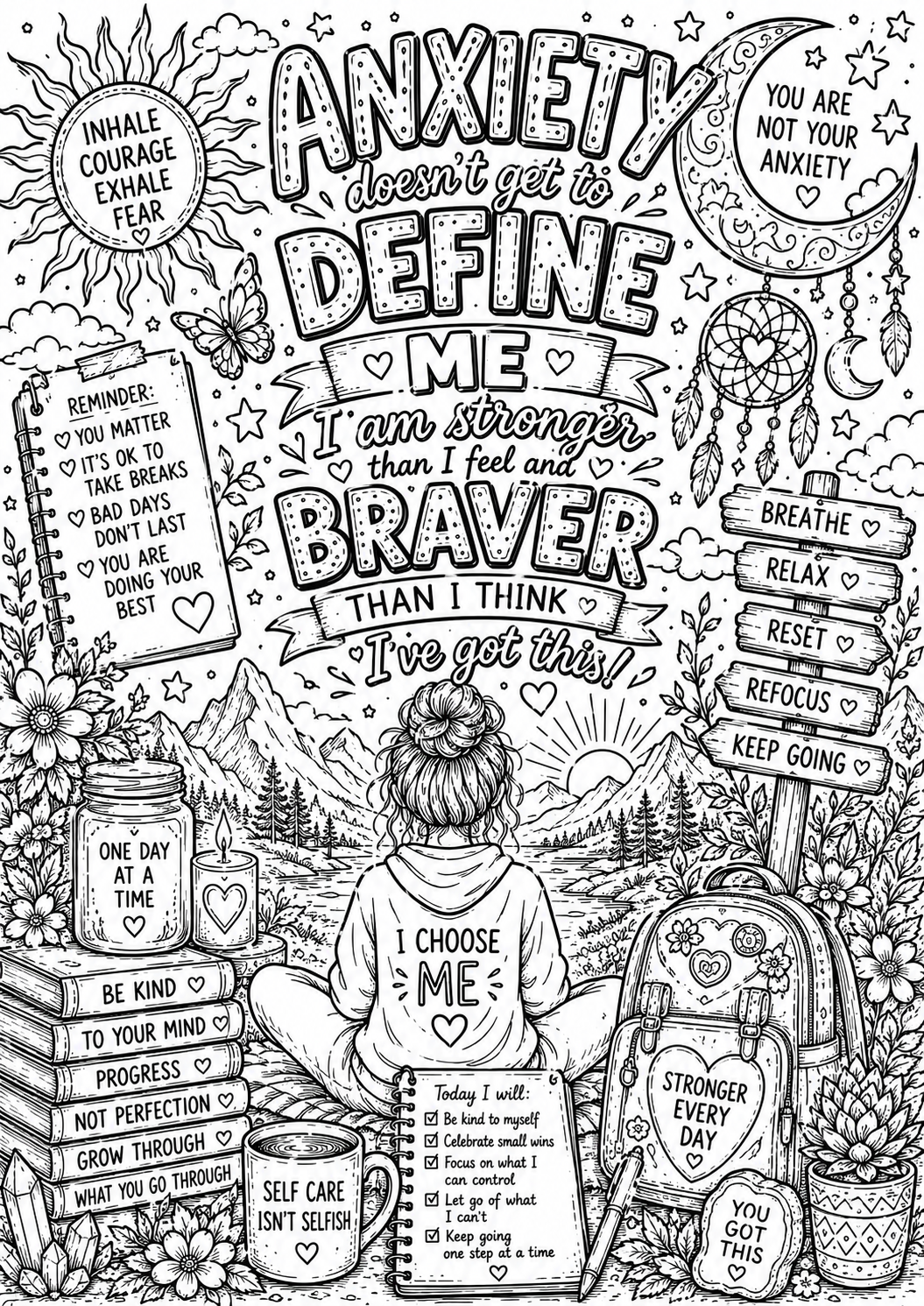 Anxiety colouring book