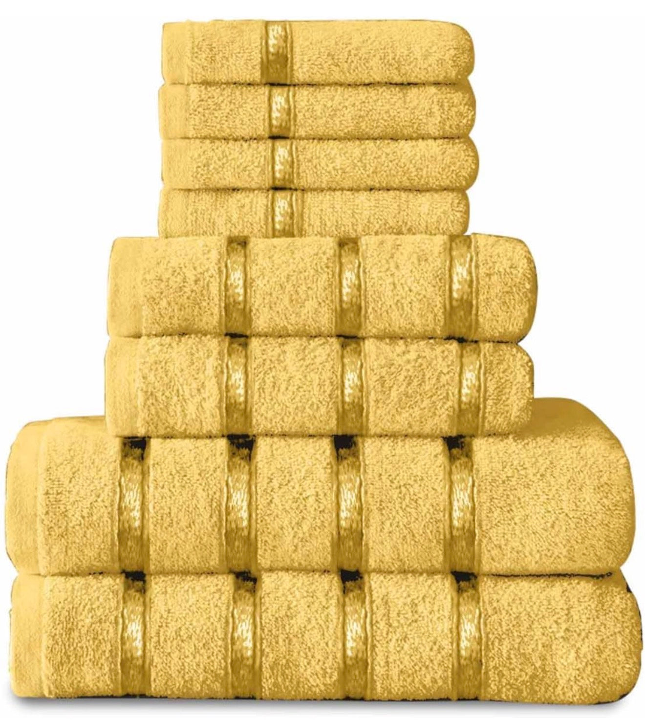8 Piece Egyptian Cotton Towels - Quick Dry Highly Absorbent Bathroom Towel Bale - (4 Face Towel + 2 Hand Towel + 2 Bath Towel)