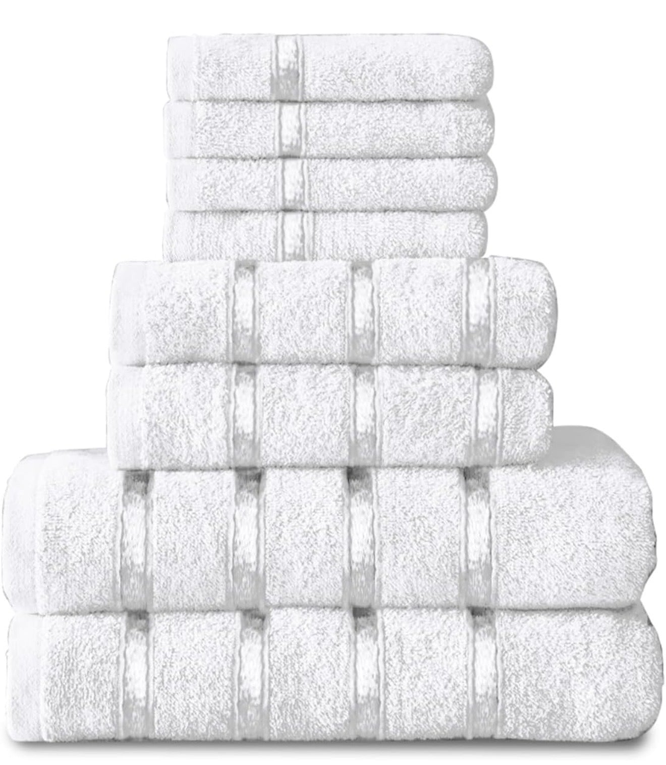 8 Piece Egyptian Cotton Towels - Quick Dry Highly Absorbent Bathroom Towel Bale - (4 Face Towel + 2 Hand Towel + 2 Bath Towel)