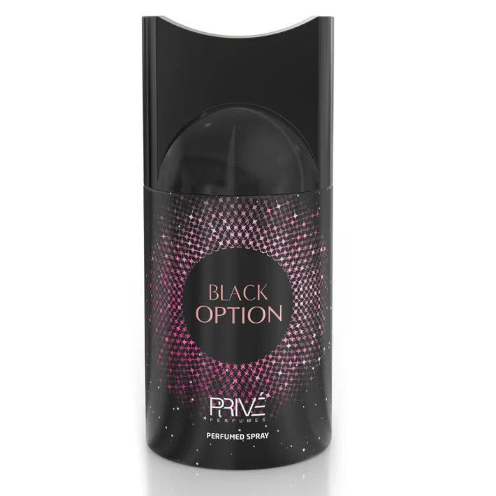 Inspired by Black Opium YSL PRIVE Black Option Perfume Deodorant 250ml