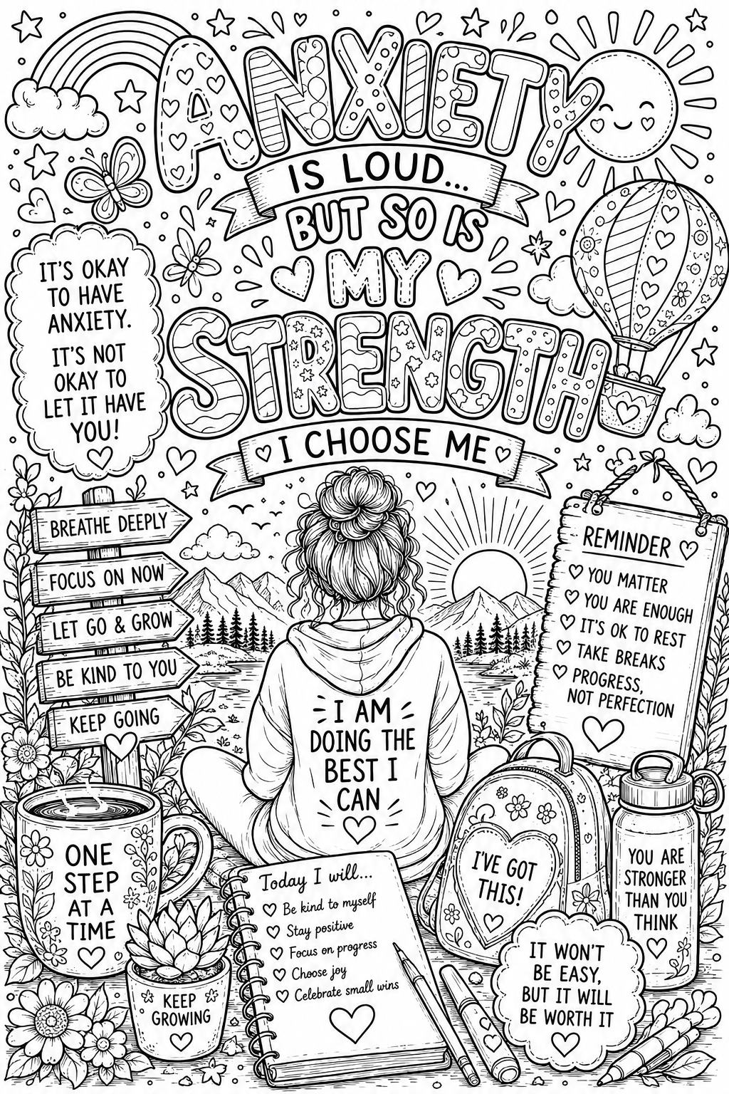 Anxiety colouring book
