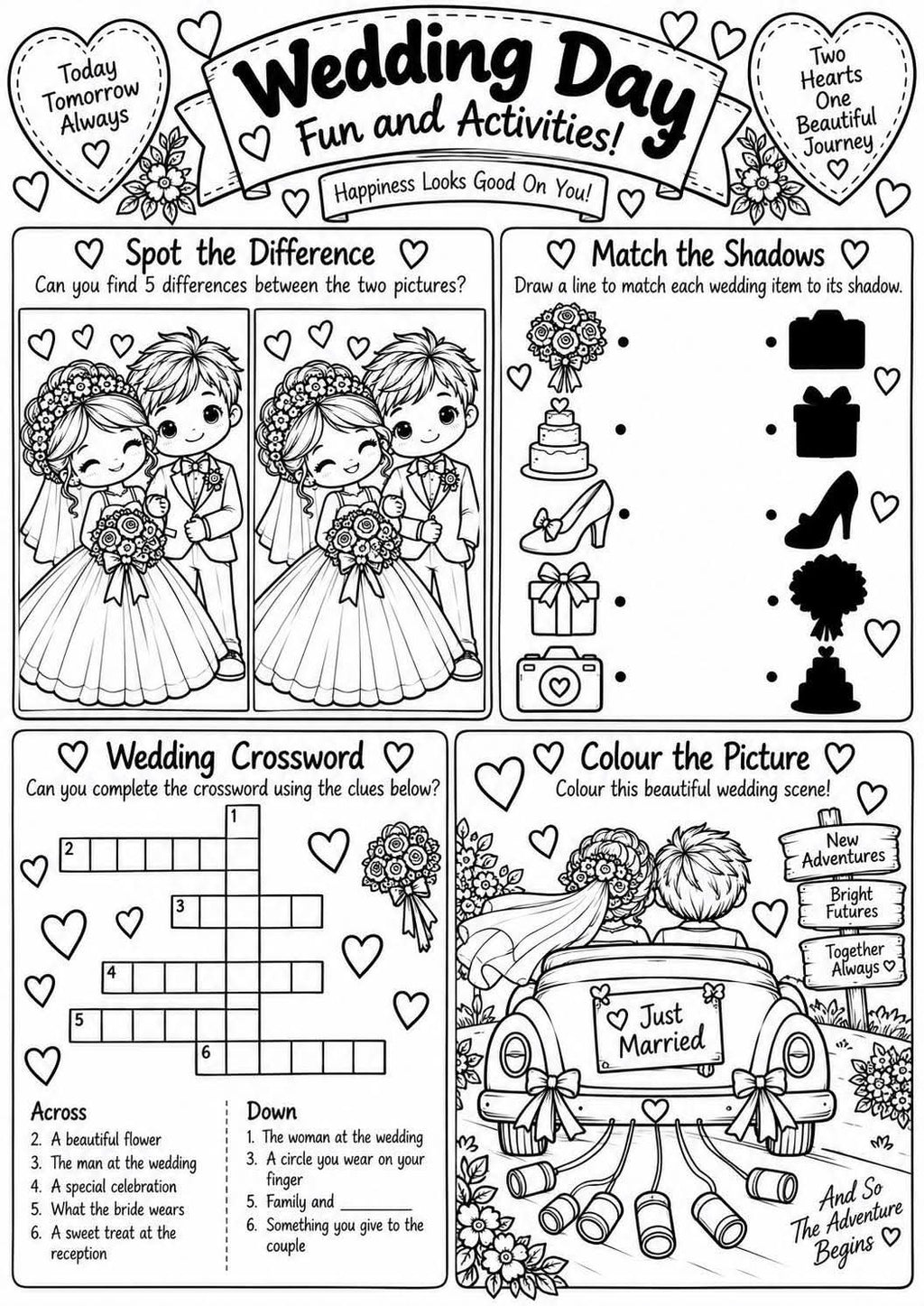Kids wedding activity pack