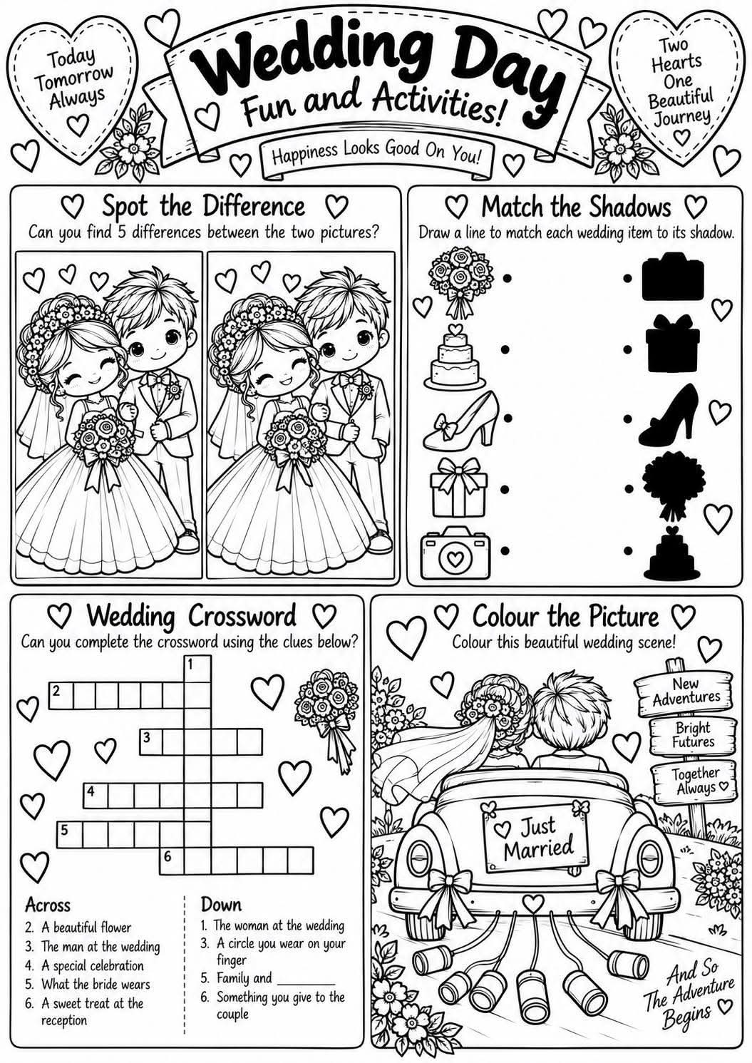 Kids wedding activity pack