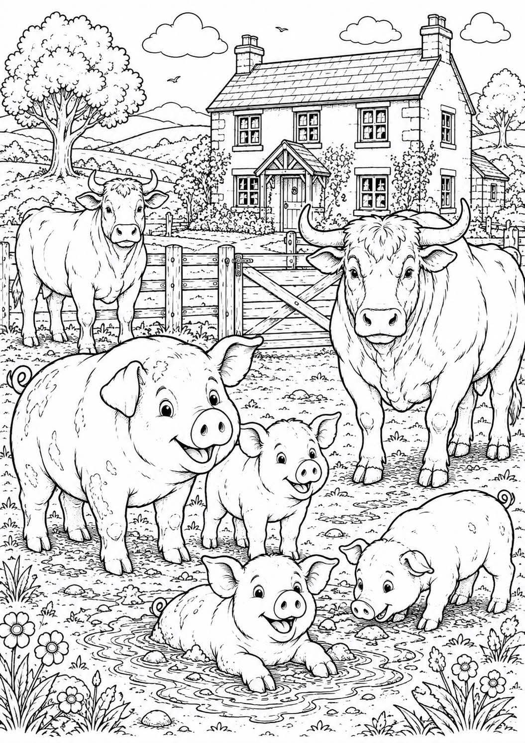 Animal farm colouring book