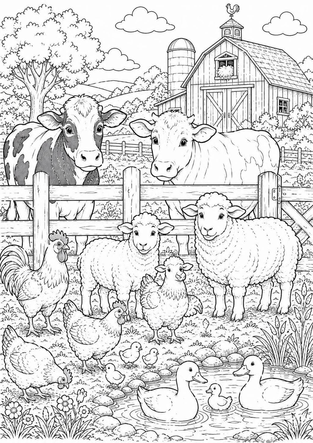 Animal farm colouring book