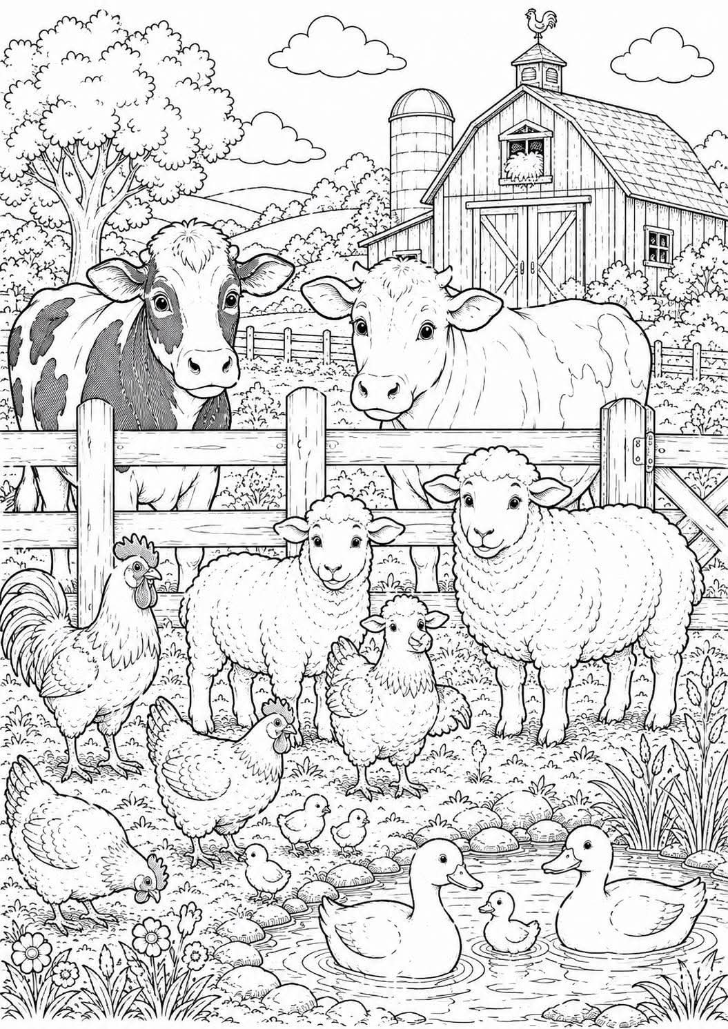 Animal farm colouring book
