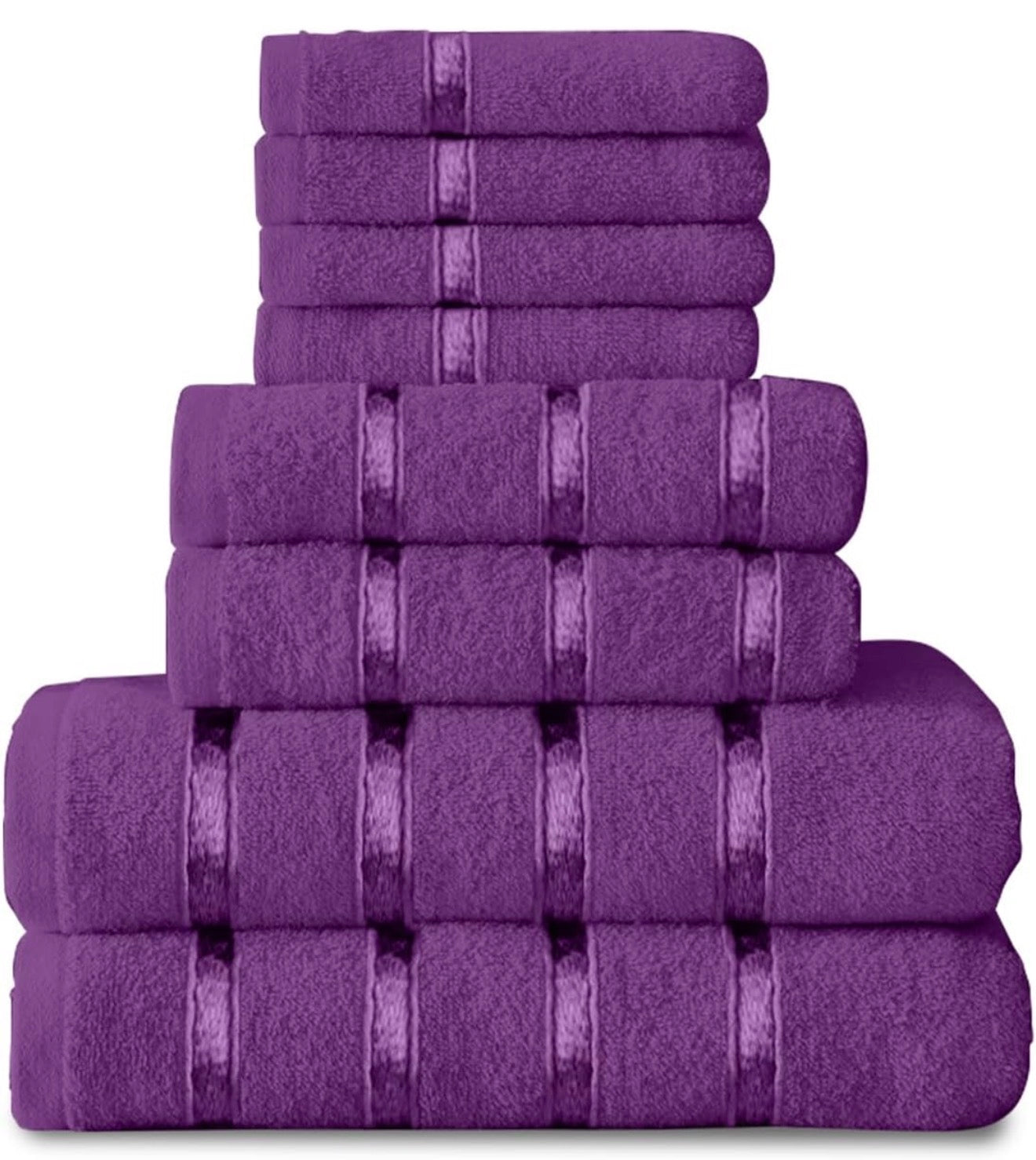 8 Piece Egyptian Cotton Towels - Quick Dry Highly Absorbent Bathroom Towel Bale - (4 Face Towel + 2 Hand Towel + 2 Bath Towel)