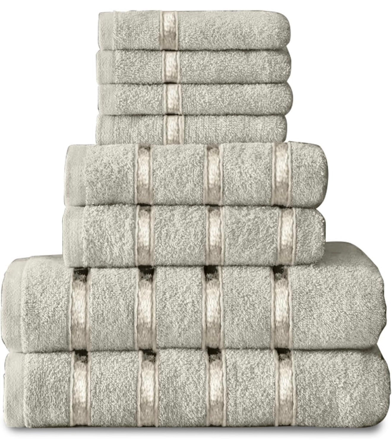 8 Piece Egyptian Cotton Towels - Quick Dry Highly Absorbent Bathroom Towel Bale - (4 Face Towel + 2 Hand Towel + 2 Bath Towel)