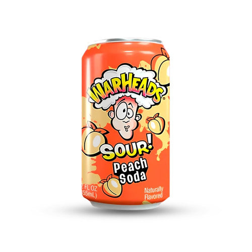 Warheads Sour Peach Soda Cans
